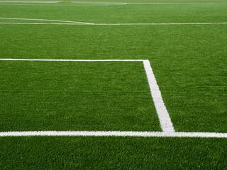 Fototapeta na wymiar soccer field green with markup elements