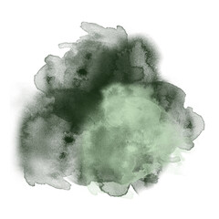 Abstract Watercolor Smokey Blob Green