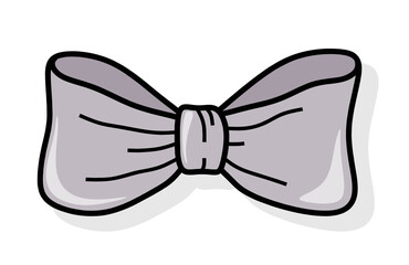 Set of Hand Drawn color Doodle 	
bow.