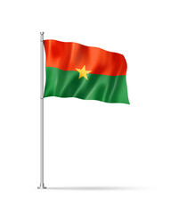 Burkina Faso flag isolated on white - obrazy, fototapety, plakaty