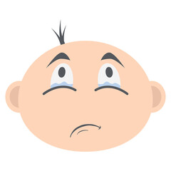 baby boy head emoticon face expression collection
