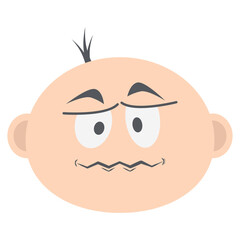baby boy head emoticon face expression collection