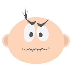 Fototapeta premium baby boy head emoticon face expression collection