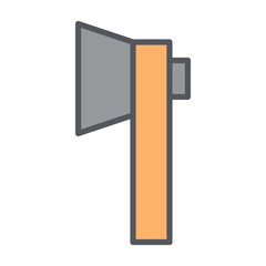 one side axe minimalist construction tools icon collection set