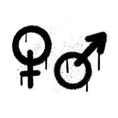 Graffiti spray paint Man and Women Icon Isolated Vector Illustration