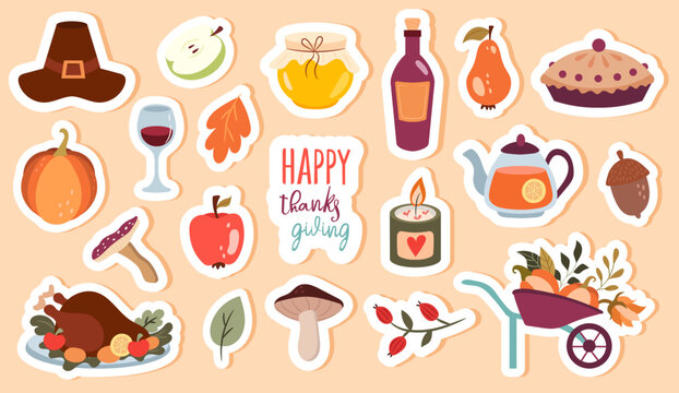 Thanksgiving day stickers