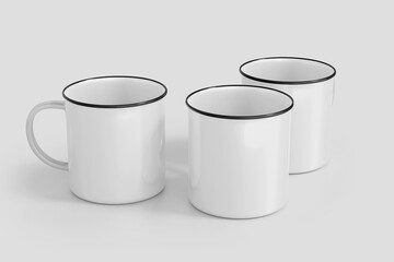 Enamel Mug Blank 3D Render Mockup
