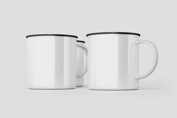 Enamel Mug Blank 3D Render Mockup