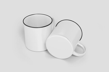 Enamel Mug Blank 3D Render Mockup