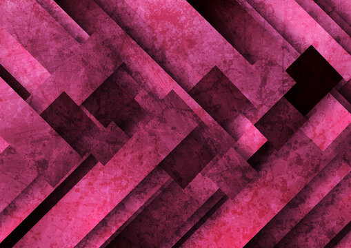 Pink abstract arrows grunge geometric background. Vector design © saicle