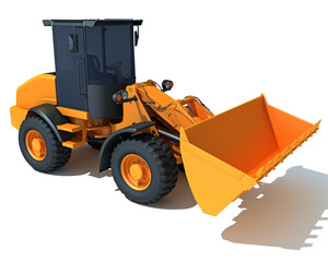 Obraz na płótnie Canvas Wheel Loader construction machinery 3D rendering on white background