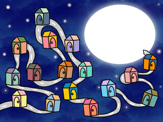 Journey to somewhere illustration with space for text