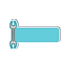 double sided wrench construction tools label name tags sticker collection