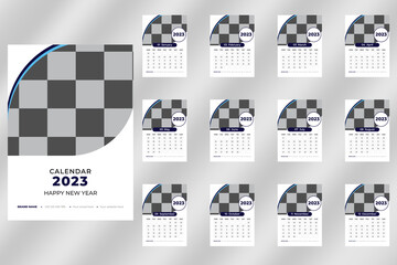  Calendar 2023 week start Sunday corporate design template vector.
