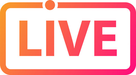 Live stream signs. Colourful icon or button of livestream.