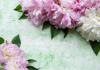 Background with pink peonies