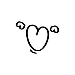 Vector black hand drawn heart icon.