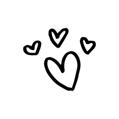 Vector black hand drawn heart icon.