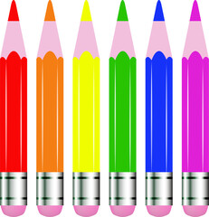 png picture pencils for photo collage, flyers, social media, multicolor