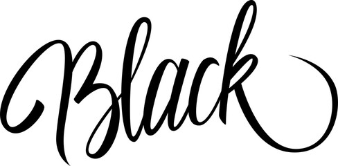 Black. Hand drawn lettering. Calligraphic element for your creative graphic design. PNG file.