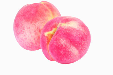 Peaches on a white background