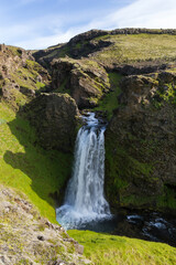 an unknown little waterfall next to the famous Seljalandsfoss waterfall, Iceland