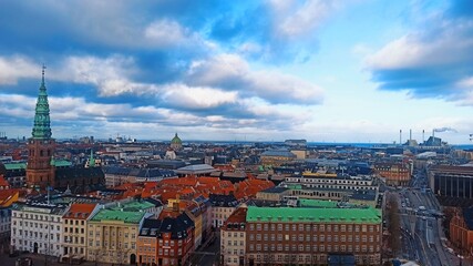 Naklejka premium Vistas de Copenhague desde la torre de Christianborg