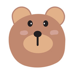 Animal Vector Illustration. Cute Bear Head Face Wildlife Character Animal.