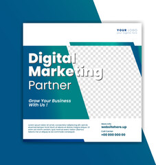 Digital marketing live webinar and corporate social media post template