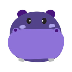 Animal Vector Illustration. Cute Hippopotamus Head Face Wildlife Character Animal.