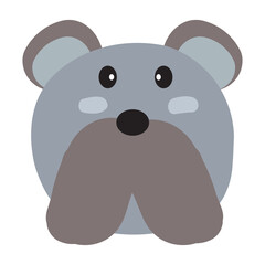 Animal Vector Illustration. Cute Dog Head Face Wildlife Characters Animals.