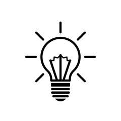 glowing light bulb - vector icon	