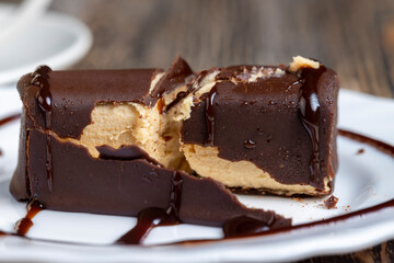 Sweet curd cheese made from milk with milk chocolate