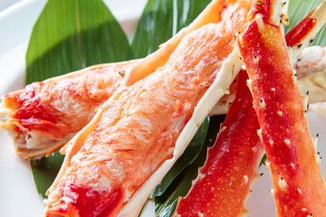 新鮮で美味しい豪華なタラバガニ