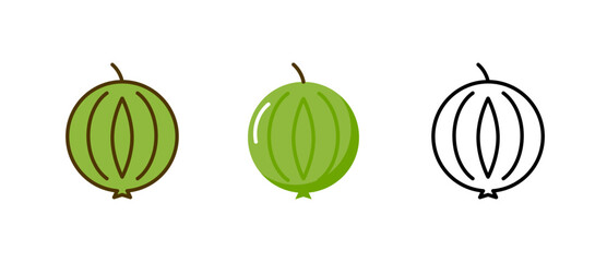 Gooseberry vector health food fruit natural vitamin goose berry green isolated illustration.