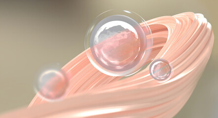 Imagination of drops of serum and skin care used for beauty products in 3d.