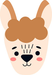 Naklejka premium alpaca animal face cartoon art