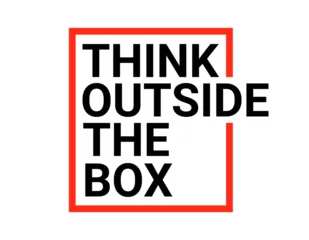 Foto op Canvas Think outside box concept vector business positive out quote motivation title. Creative think outside box design background. © kolonko