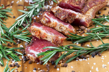 Chopped dried meat with spices and herbs