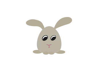 grey brown rabbit isolated