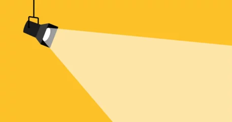 Foto op Plexiglas Spotlight banner vector yellow background business design office concept. Spotlight interior banner. © kolonko