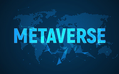 Metaverse background game 3d abstract cyber technology logo. Futuristic neon metaverse background virtual reality.
