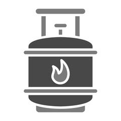 Gas Cylinder Greyscale Glyph Icon