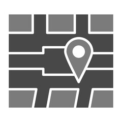 Map Location Greyscale Glyph Icon