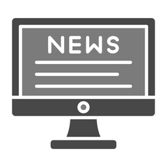 Tv Monitor Greyscale Glyph Icon