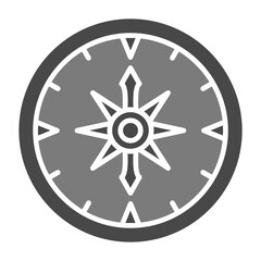 Obraz premium Compass Greyscale Glyph Icon