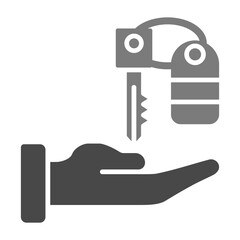 Valet Parking Greyscale Glyph Icon