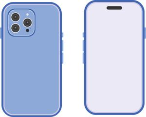 Smartphone design mockup full screen display , blank transparent white background  