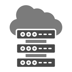 Cloud Storage Greyscale Glyph Icon