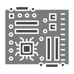 Motherboard Greyscale Glyph Icon